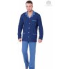 Pánské pyžamo MMax Norbert 826 pánské pyžamo dlouhé propínací tmavě modré