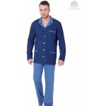 MMax Norbert 826 pánské pyžamo dlouhé propínací tmavě modré