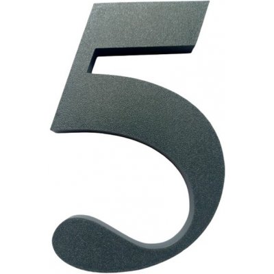 Domovní číslo popisné 5 na zateplenou fasádu barva antracit, výška 170 mm – Sleviste.cz