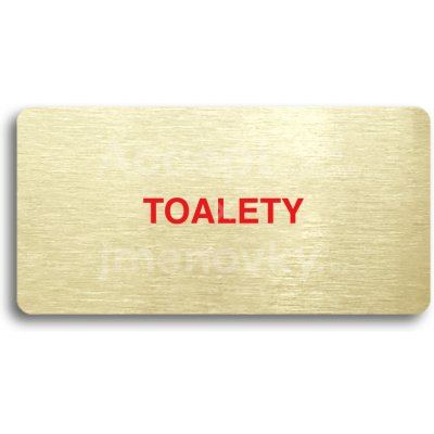 ACCEPT Piktogram TOALETY - zlatá tabulka - barevný tisk bez rámečku – Zboží Mobilmania