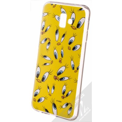 Pouzdro Warner Bros Looney Tunes Tweety 006 TPU ochranné silikonové s motivem Samsung Galaxy J6 Plus 2018 žluté