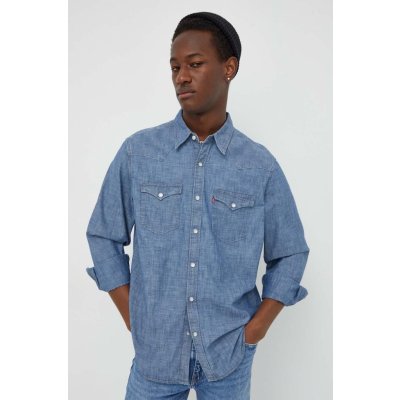 Levi's bavlněná košile regular s klasickým límcem 85744 modrá – Zboží Mobilmania