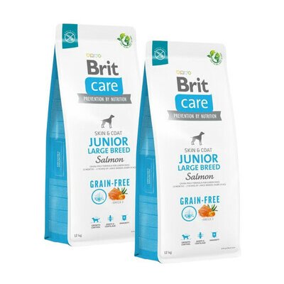 Brit Care Grain Free Junior Large Breed Salmon 2 x 12 kg – Hledejceny.cz