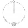 Náramek Šperky eshop stříbrný náramek čtyřlístek se srdcem strukturovaný povrch nastavitelný G13.18