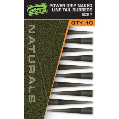 Fox Převleky Edges Naturals Power Grip Naked Line Tail Rubbers Size 7 10 ks – Zboží Mobilmania