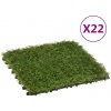 Květina vidaXL Dlaždice s umělou trávou 22 ks zelené 30 x 30 cm
