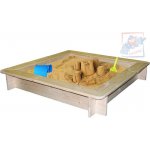 Woody Pískoviště dřevěné čtvercové natur se sítí 120x120 cm – Sleviste.cz