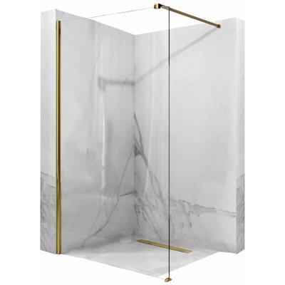 MAXMAX Koupelnová pevná zástěna Rea AERO 100 cm - zlatá - čiré sklo – Zboží Mobilmania