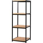 YLD Policový regál 4místný CINDRE 33 x 30 x 95 cm, kov + dřevo – Zboží Mobilmania
