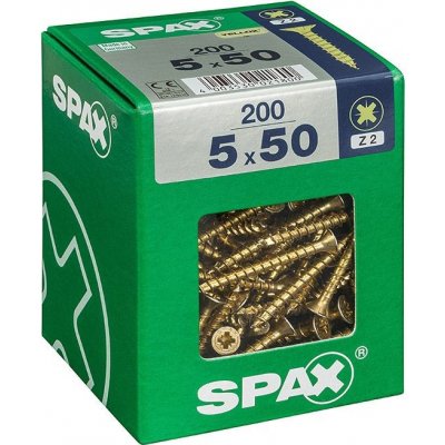 Spax Yellox Univerzální vrut, ø 5 × 50 mm, PZ2, zápustná hlava, 200 ks 4081020500508 – Hledejceny.cz