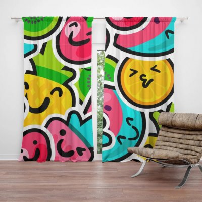 Sablio Závěs Veselé ovoce: 2ks 140x250cm – Hledejceny.cz