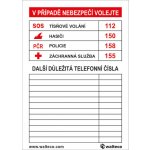 Walteco Důležitá telefonní čísla, 70x100mm, samolepka , 20173 – Zbozi.Blesk.cz