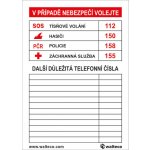 Walteco Důležitá telefonní čísla, 70x100mm, samolepka Množství: 1 ks , 20173 – Zboží Dáma