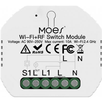 Moes WiFi+RF relé ve skříni s 433MHz rádiovým dálkovým ovládáním Tuya – Zbozi.Blesk.cz