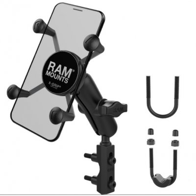 kompletní sestava držáku RAM Mounts X-Grip s uchycením na objímku brzdové/spojkové páčky/řidítka motocyklu – Zbozi.Blesk.cz