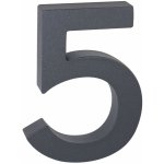 Domovní číslo 3D - „5“, 100 mm, hliník, matný antracit RN.100LV.5.AL.AM.3D – Zbozi.Blesk.cz