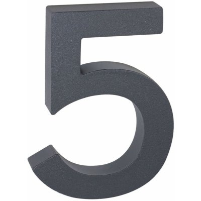 Domovní číslo 3D - „5“, 100 mm, hliník, matný antracit RN.100LV.5.AL.AM.3D – Zbozi.Blesk.cz