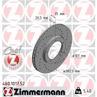 Brzdový kotouč ZIMMERMANN 460.1017.52 (460101752) – Hledejceny.cz