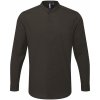Pánská Košile Premier Workwear pánská košile Grandad s dlouhým rukávem a pasovým límcem PW258 černá