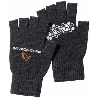Savage Gear Rukavice Knitted Half Finger Glove Dark Grey Melange – Sleviste.cz