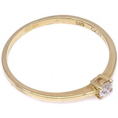 Diante Zlatý prsten s briliantem 83000625 – Zboží Mobilmania