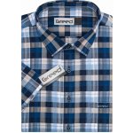 Greed pánská sportovní košile krátký rukáv SK391 modro-šedo-bílé káro – Zboží Dáma