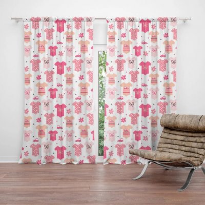 Sablio Závěs Růžové oblečky: 2ks 140x250cm – Hledejceny.cz