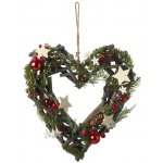 Přírodní adventní věnec srdce 32 cm – Zboží Dáma