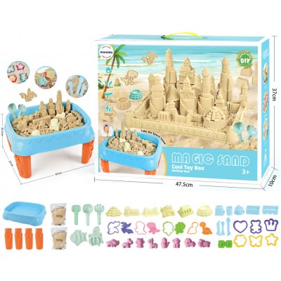 Mamido Sada kinetického písku 1000 g se stolečkem a formičkami MT1235 – Sleviste.cz