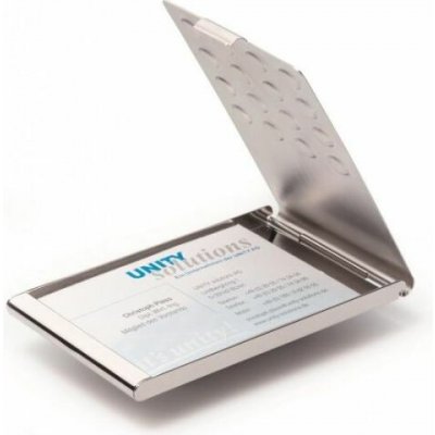 DURABLE Krabička na vizitky BUSINESS CARD BOX CHROME – Sleviste.cz