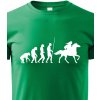 Dětské tričko dětské tričko Evoluce jezdkyně, zelená