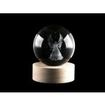 Prima-obchod LED svítící skleněná koule Ø8 cm, barva 6 transparent anděl – Hledejceny.cz