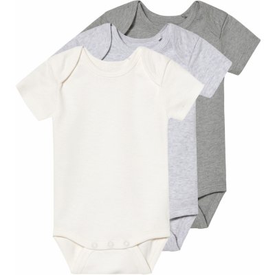 Lupilu Dětské body s BIO bavlnou 3kusy bílá šedá – Zboží Dáma