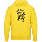 AWDis Hoodie mikina Nápis All you need is love and a Dog Sluneční žlutá – Sleviste.cz