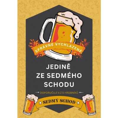 Plechová retro cedule / plakát - Sedmý schod Provedení:: Plechová cedule A4 cca 30 x 20 cm – Zbozi.Blesk.cz