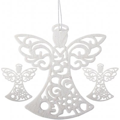 SPRINGOS Vánoční ozdoby Andělé bílí 10cm sada 3ks – Hledejceny.cz