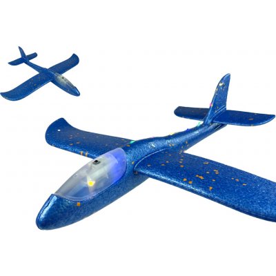 Lean Toys Velké polystyrenové letadlo modré