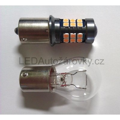 LEDAutozarovky.cz PY21W BAU15S - 27x SMD 3030 12V 6W