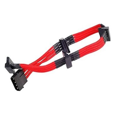 SilverStone kabel 4-pin Molex 4x SATA rozšíření 30cm červená SST-PP07-BTSR – Zbozi.Blesk.cz