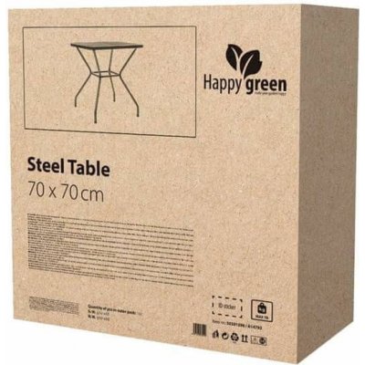 HAPPY GREEN Stůl ocelový čtvercový MAINE 70 x 70 cm – Zboží Mobilmania