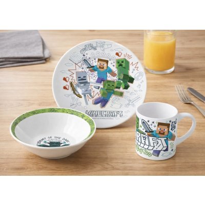 Storline Dětská jídelní keramická sada MINECRAFT 3 ks – Zboží Mobilmania