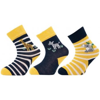 Novia 1518 ponožky ZOO žirafa/zebra/koala ABS protiskluz 3 páry