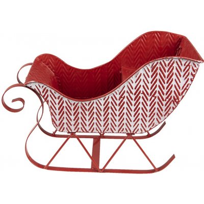 Červeno-bílá antik vánoční dekorace sáňky - 32*15*24 cm - Clayre & Eef – Hledejceny.cz
