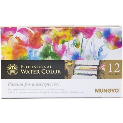 Akvarelové barvy Mungyo Gallery Professional 12 barev