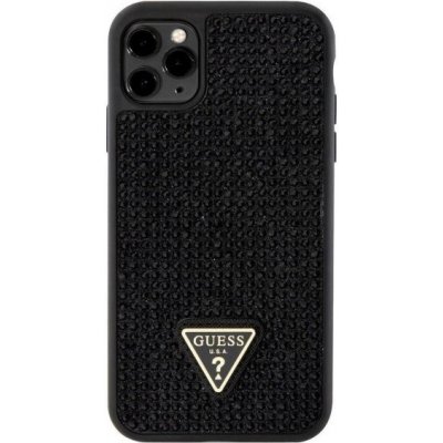 Pouzdro Guess Rhinestones Triangle Metal Logo posázené kamínky iPhone 11 Pro Max - černé