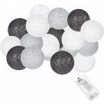 SPRINGOS LED světelný řetěz Bavlněné koule 6cm 2m 10LED 2xAA teplá bílá – Zboží Mobilmania