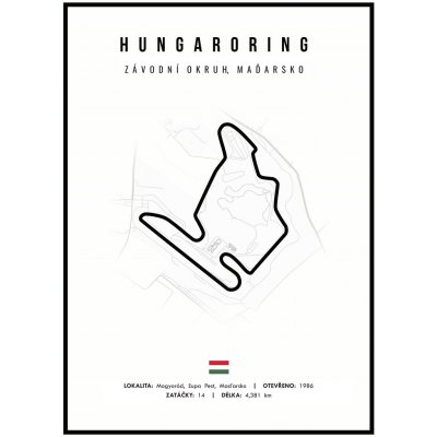 Jen tak z lásky Plakát Závodní okruhy Rozměr plakátu: 40 x 50 cm, Závodní okruh: Hungaroring, Barevná varianta: Bílá – Zboží Dáma
