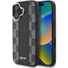 Pouzdro a kryt na mobilní telefon Apple DKNY Leather Checkered Pattern Magsafe pro iPhone 16 Plus Black 3666339333157