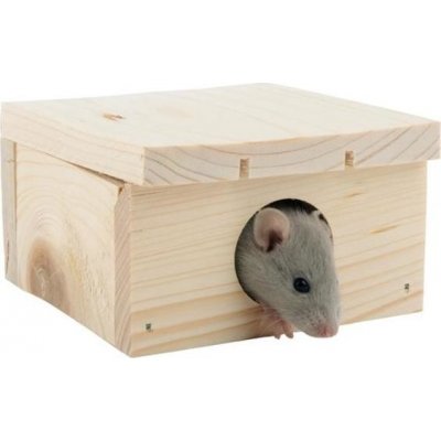 Vlastimil Morávek Domek dřevo křeček myš rovná střecha 10 x 6 x 10 cm – Zboží Mobilmania