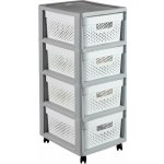 CURVER Rozkládací Šuplíky Infinity 4x11L bílé s puntíky – Zbozi.Blesk.cz